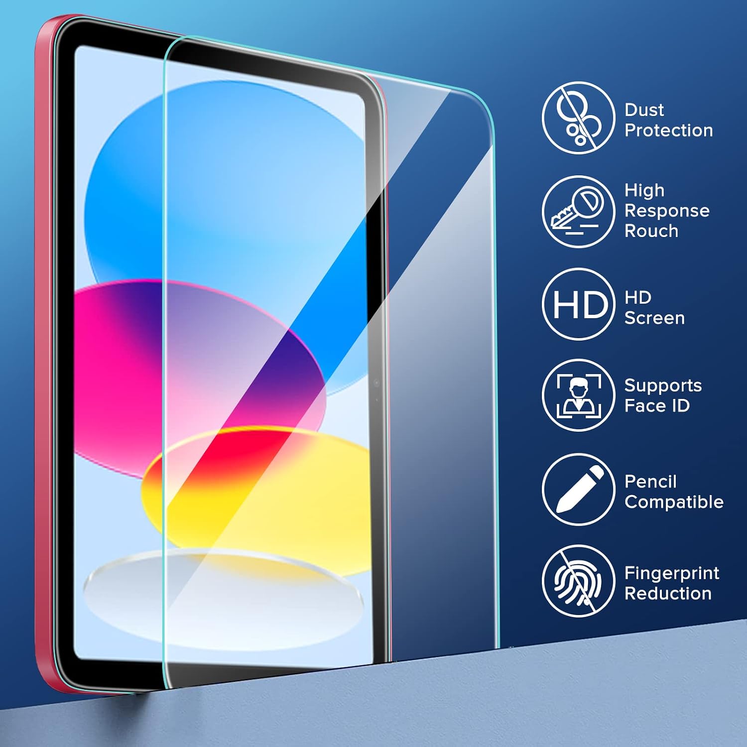 ivoler [2 Pack] Designed for Apple New iPad 10th Generation Screen Protector 10.9 inch 2022,Anti Glare and Anti Fingerprint,Tempered Glass Screen Protector, Apple Pencil Compatible