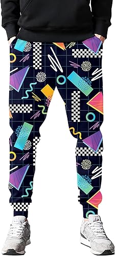 Miniatura 2 de Pantalones deportivos de moda estilo de los años 80 para hombre, pantalones deportivos divertidos para hombre, pantalones deportivos casuales de los