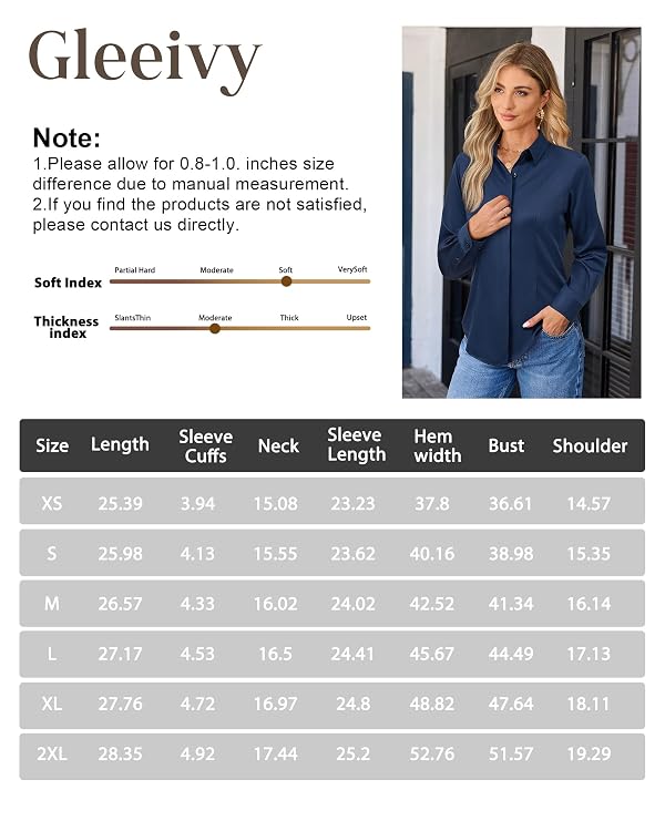 Gleeivy Womens Stain Resistant Hidden Button Shirt, Stretch Work Top by Gleeivy - Used condition - Image 8