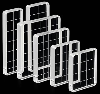 6PCS Acrylic Stamp Block, 4 Size Clear Stamp Blocks Decorative Stamps Block Stamp Block Decorative Stamps Scrapbooking, Card Makings (4X5/5X6/3X4/2X7CM)