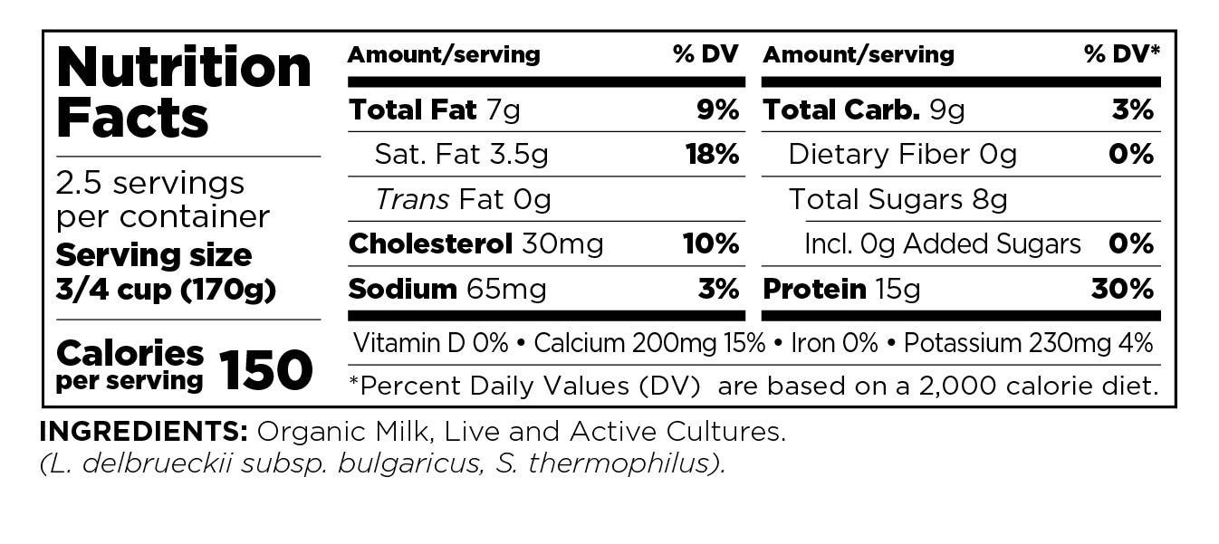 Maple Hill Crea mery, 100% Grass Fed Organic, Plain Kosher Greek Yogurt, 16 Ounce