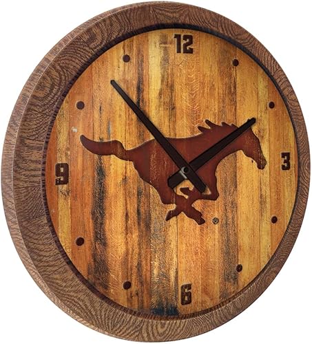 Miniatura 327 de The Fan-Brand NCAA Oklahoma Sooners: Faux Barrel Top Wall Clock Sports Team Bar Sign Décor - Home Man Cave, Party Decoration - Made On Demand