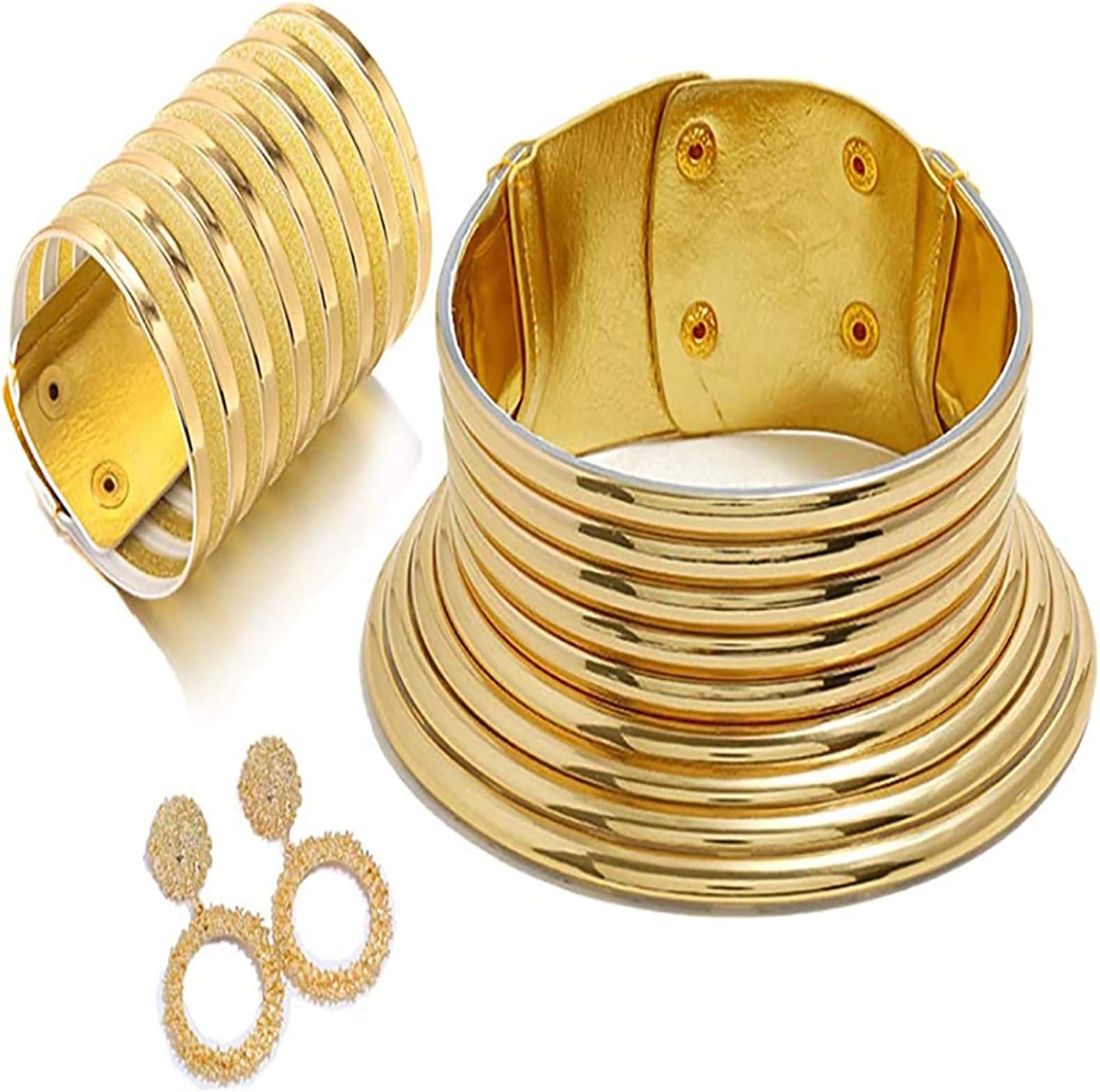 HENGYID Sunkissed Marula Kente Choker & Bib Jewelry Set - African Choker Necklace with Ankara Design