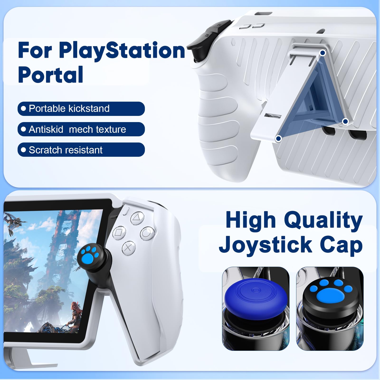 Bundle di accessori per PlayStation Portal, custodia portatile per PS Portal, dock di ricarica magnetico per portale PS5, custodia protettiva, 2 protezioni per schermo HD, cuffie cablate, 4