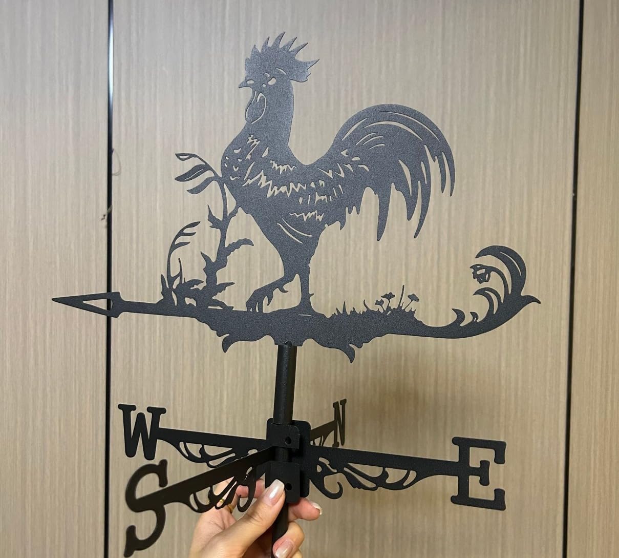 Rust-Proof Iron Rooster Weathervane Metal Weather Vane Yard Garden Barn Ornament Collies Shed Kit Weathercock for Garden Roofs (Poodle)