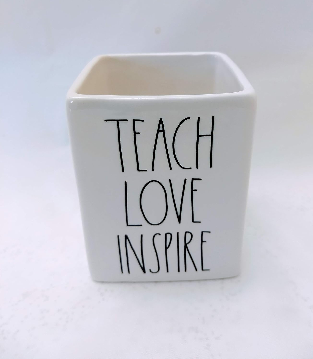 Rae Dunn by Magenta Ceramic Teach Love Inspire Pen, Pencil Holder