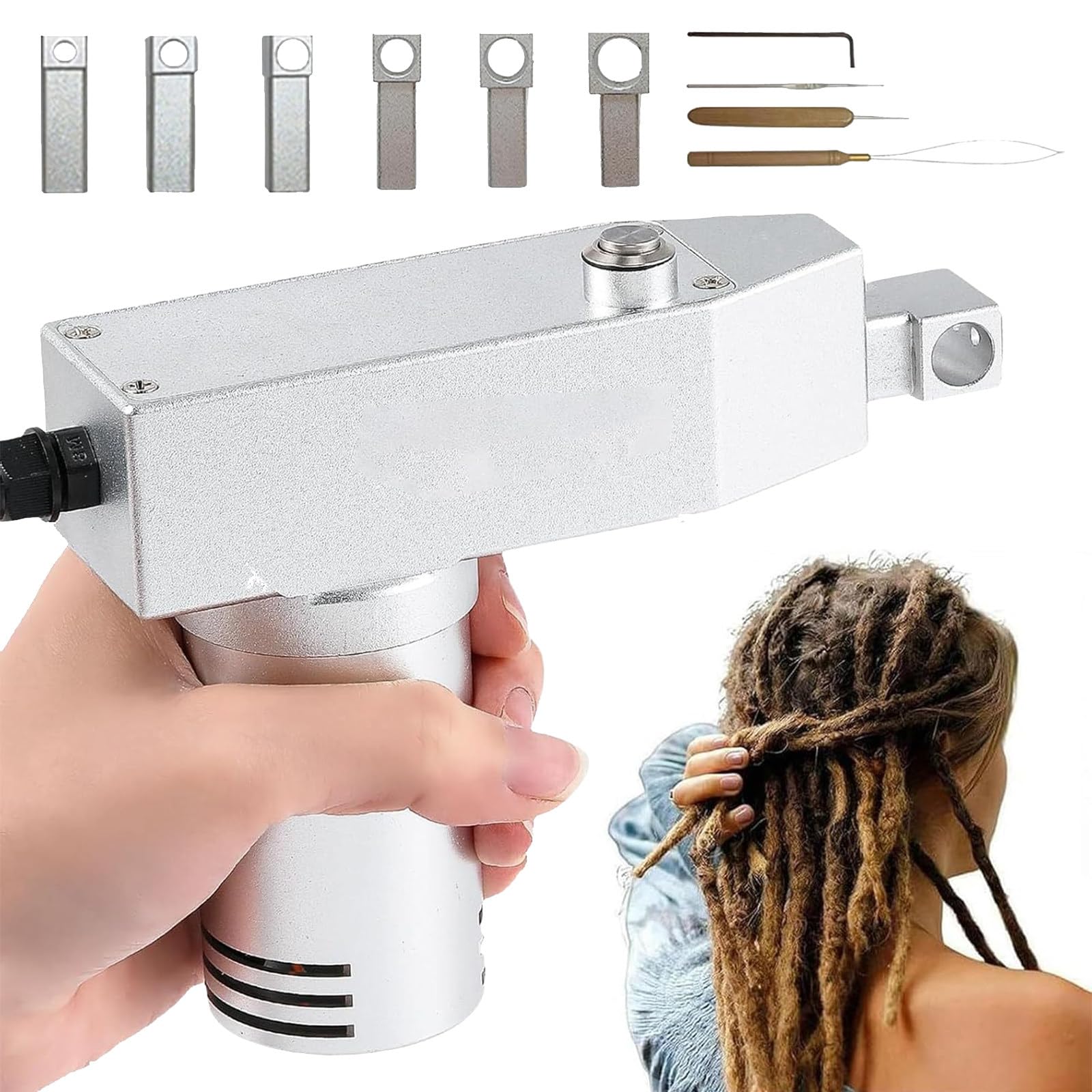 Eastnmythet Electric Instant Portable Machine For Dreadlocks, 6/8/10/12/14/16Mm Dreadlock Machine Loc Extension Machine, Mini Handheld Braid Machine