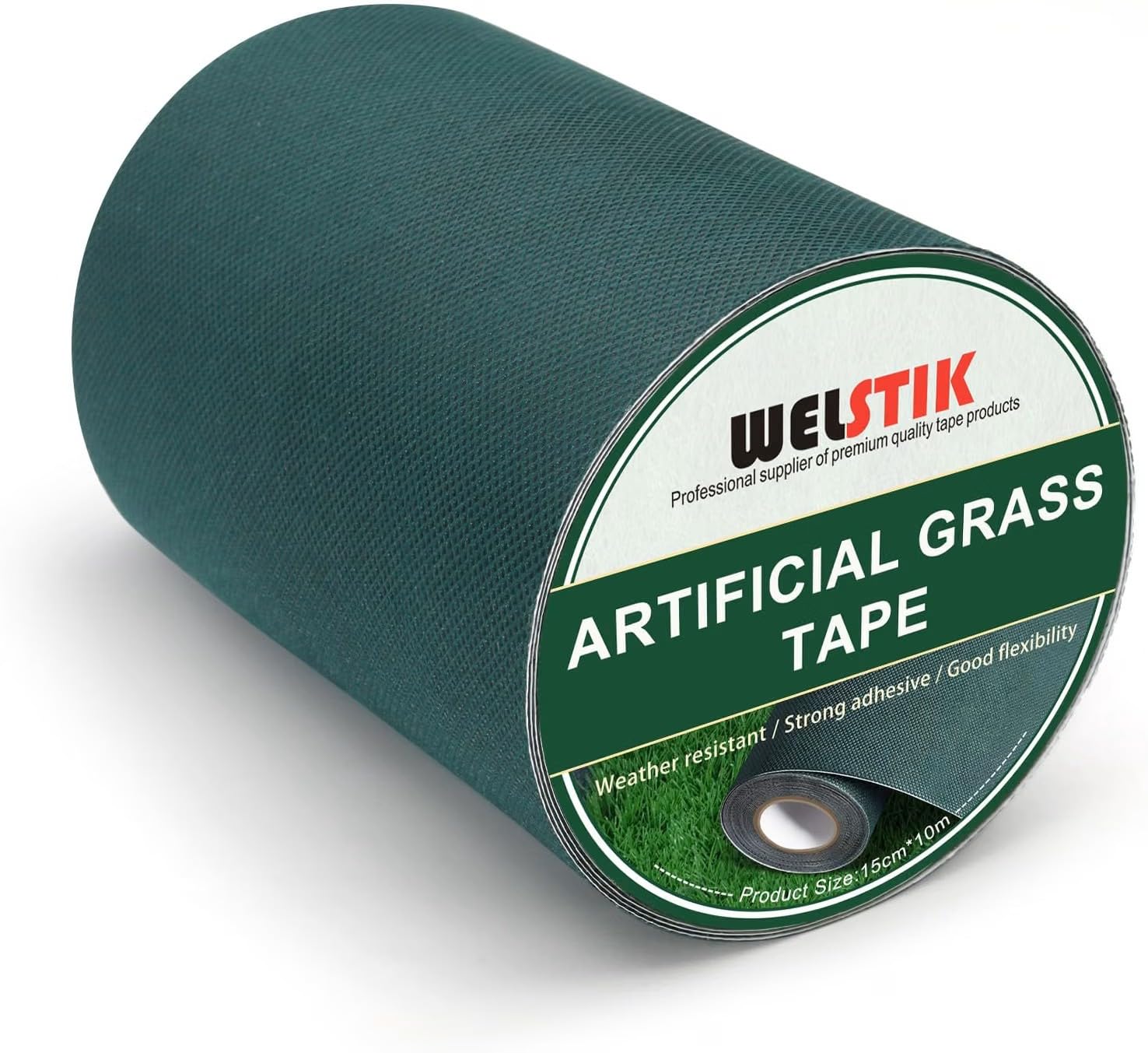 WELSTIK Cinta para Césped Artificial 15cm x 10m, Verde Verde 15 cm x 10 m 1