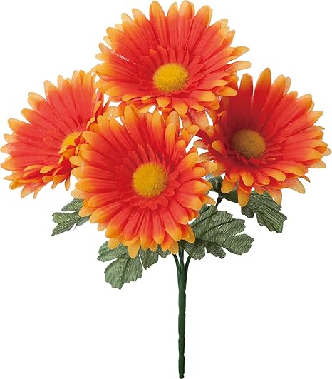 Amazon ポピー 造花 ガーベラ ブッシュ ブーケ アーティフィシャル フェイク フラワー インテリア オレンジ 全長22 5cm 幅17cm Fb 2505or 造花 オンライン通販
