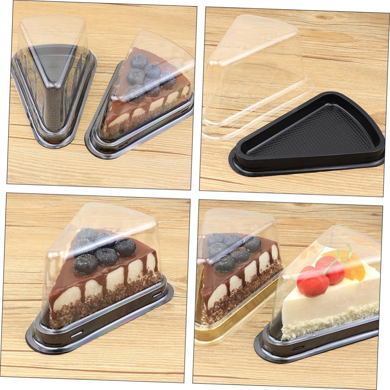 Individual Cupcake Containers 100pcs Triangle Cake Box Plastic Simple Packaging