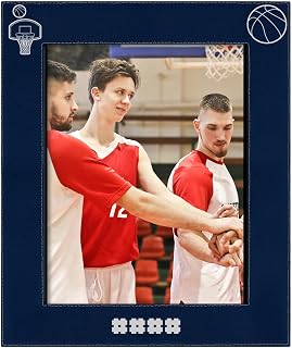 Basketball Dad Photo Frame Basketball Gear Frame 1 Line Custom Text Picture Frame Personalized Leatherette 8x10 Photo Frame Navy
