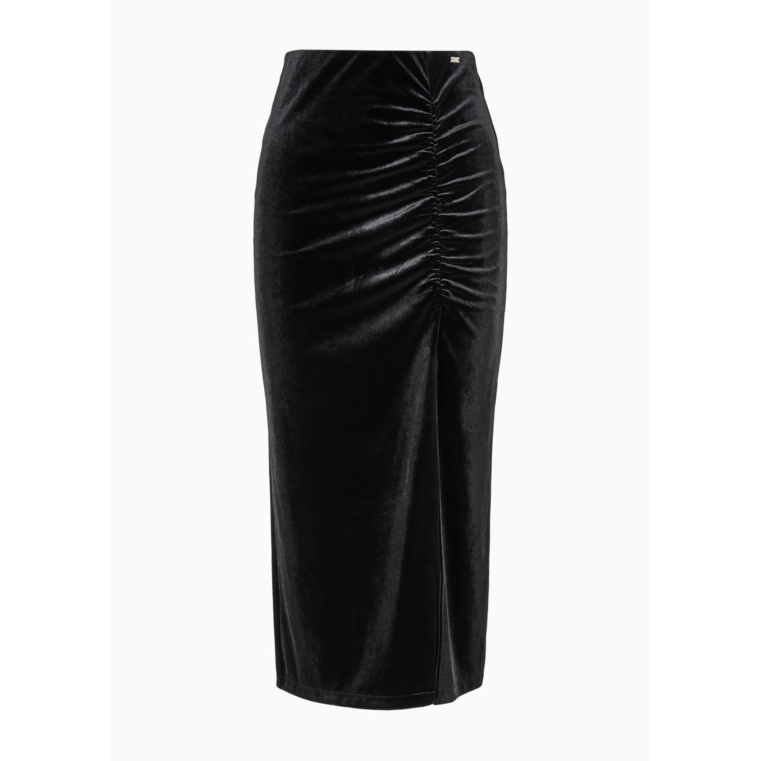 Armani Exchange Falda midi de terciopelo elástico para mujer