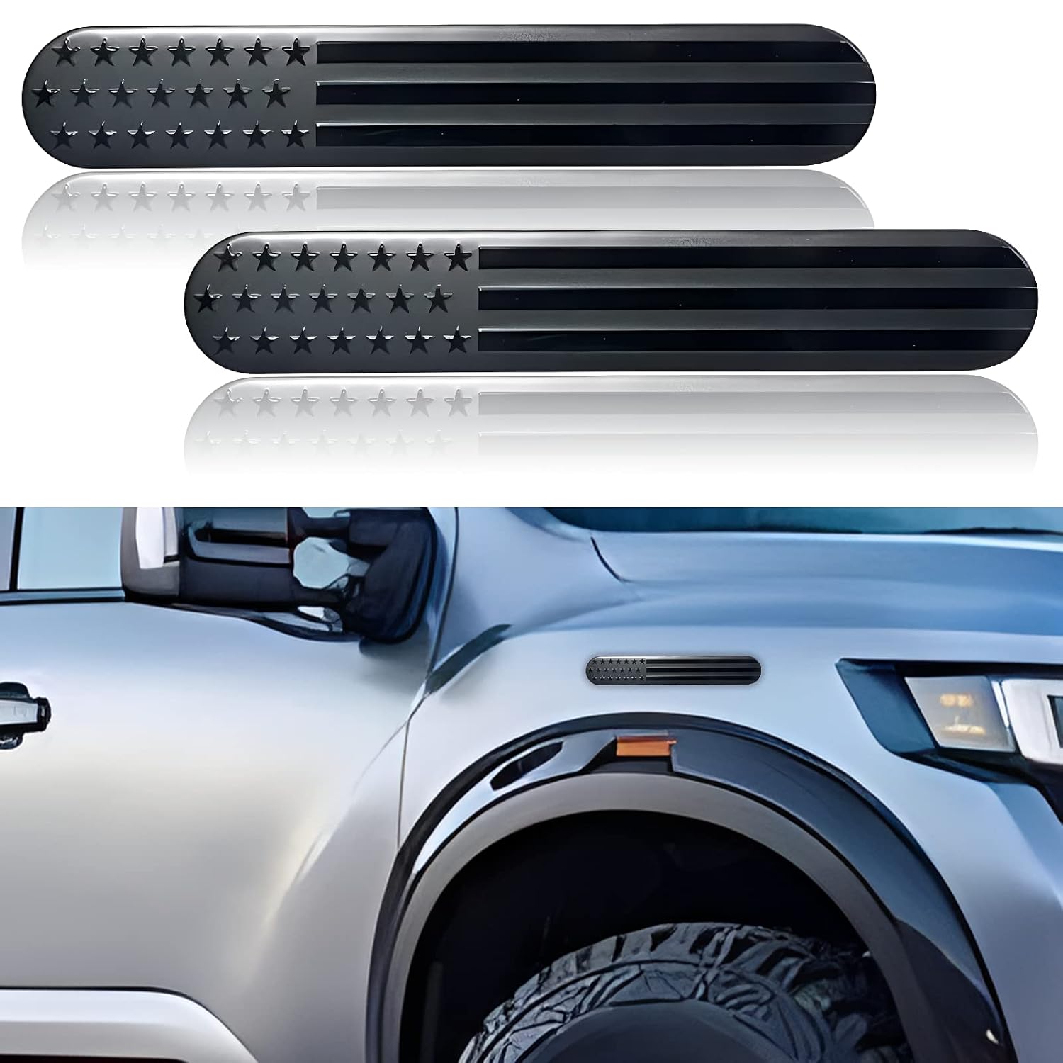2 Pack USA American Metal Flag Car Fender Emblem Embossed 3D Metal Adhesive Sports Truck Car Badge USA Flag Sticker for Ca... - Review, Price and Buying Guide