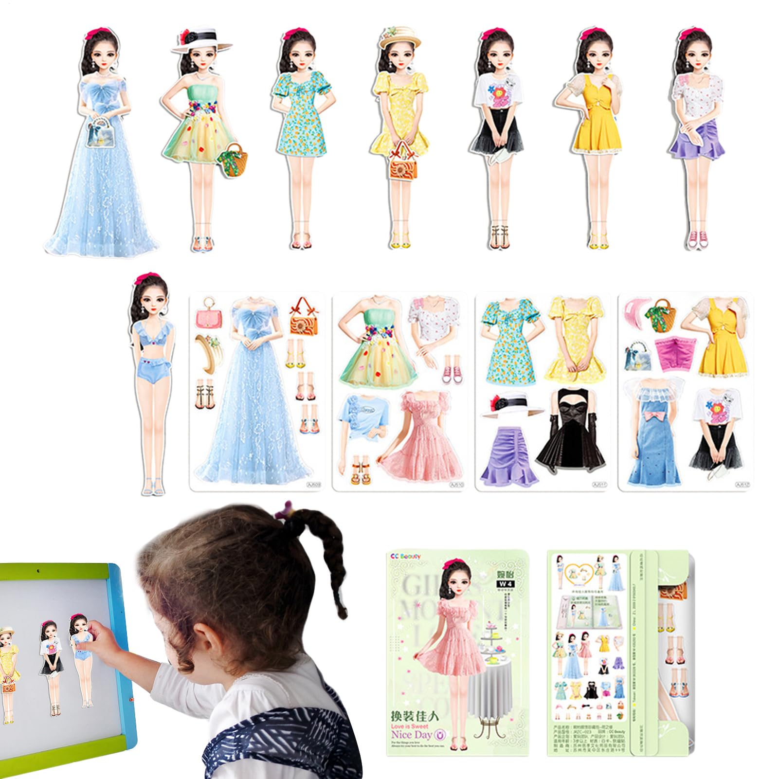 Muñecas de Papel Magnéticas - | Trajes Magnéticos, Juegos Creativos Niños, Ropa de Papel, Diversión Cumpleaños, Actividades Educativas, Regalo Día Niños