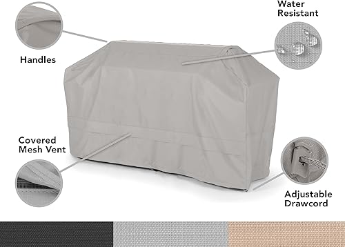 Miniatura 3 de Covermates Funda para parrilla de isla, poliéster resistente, resistente a la intemperie, ventilación de malla, parrilla y calefacción, gris Ripstop