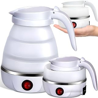 Retoo Hervidor De Agua Plegable 0,6L De Silicona Con 750W, Acero Inoxidable, Diseño Compacto Para Camping, Viajes, Automático Apagado, Rápido Y Seguro