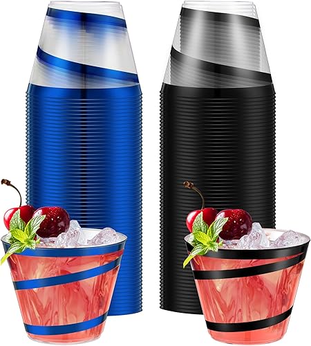 Vista 87 de Gejoy Vasos de plástico con borde de 9 onzas, vasos desechables para beber vino, vasos transparentes y elegantes de Halloween para suministros