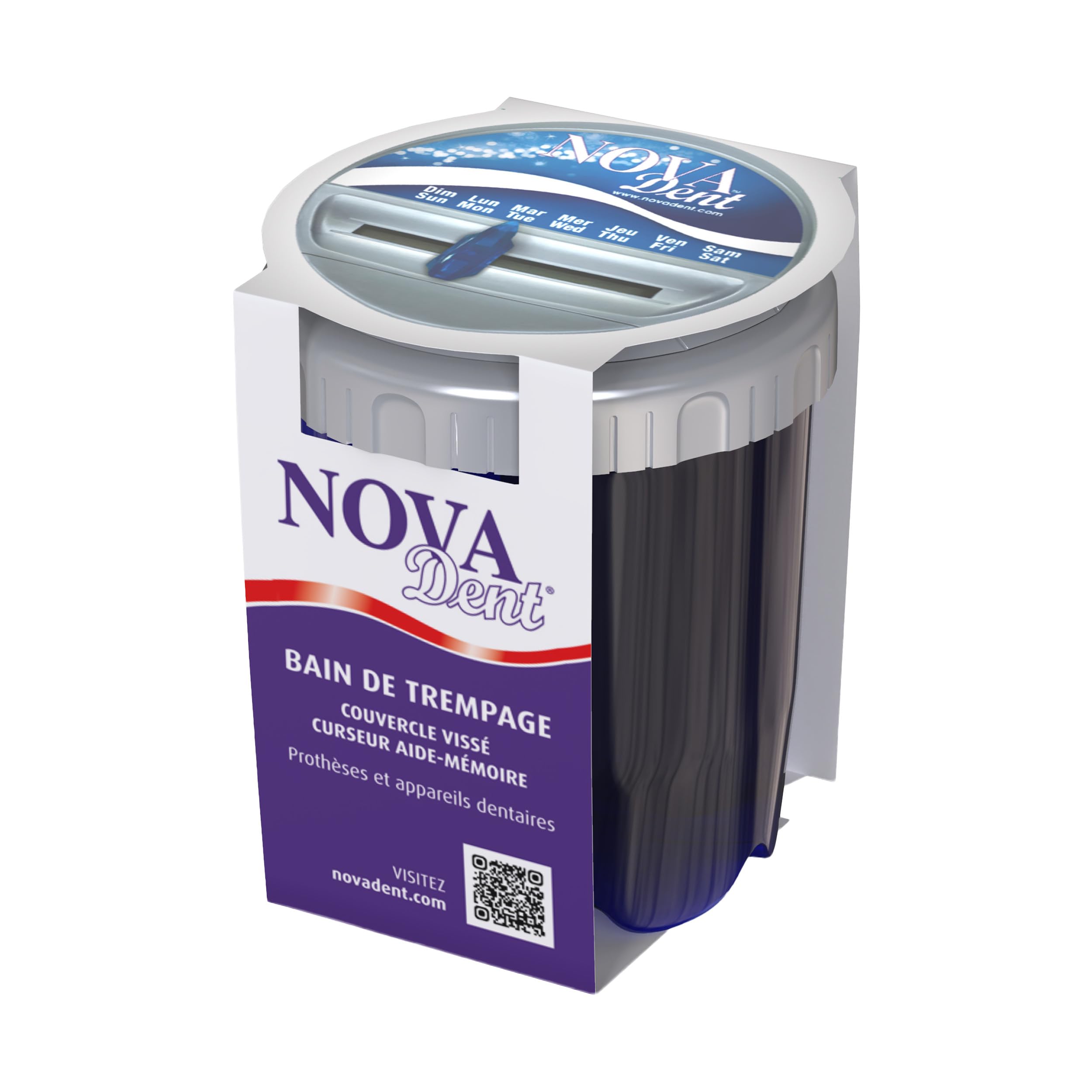 Novadent Dentures Cleaner Soaking Bath – Cleaning Container for Dental Appliances’ Solution​ (With Day Reminder)-image-35