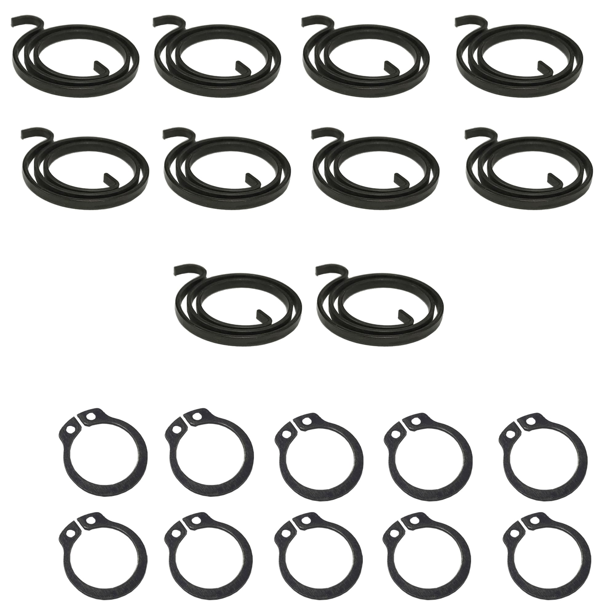 Universal Hardware Silver 2.5 Turns Door Handle Springs Replacement Kit, 3Mm Thick Spring And Circlip (10 Springs 10 Circlips)