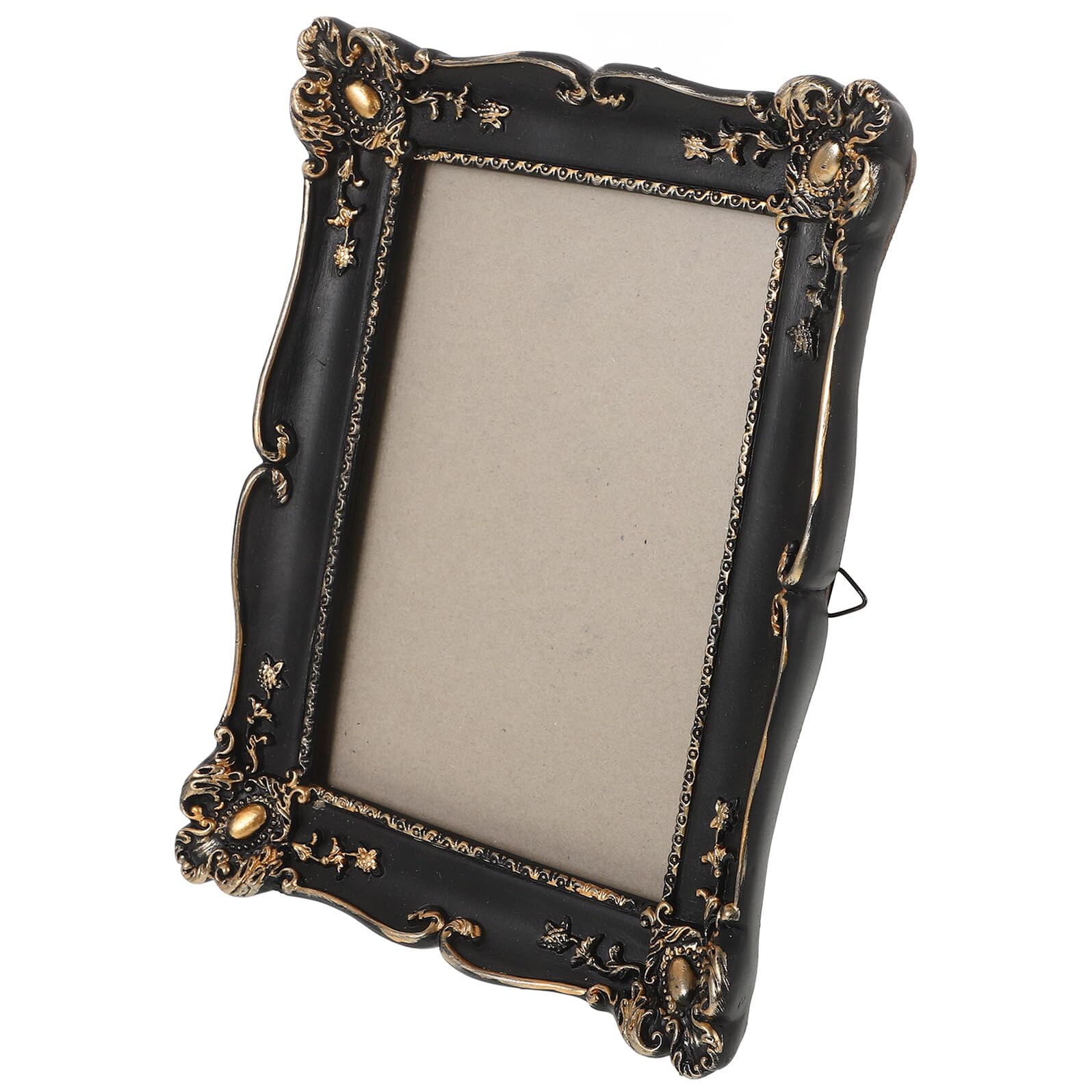 Cadre photo décoratif européen vintage en résine noire petit format de table