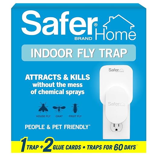Safer Home Flying Insect Trap, Plug-In Fruit Fly Trap for Indoors, 1-Pack
