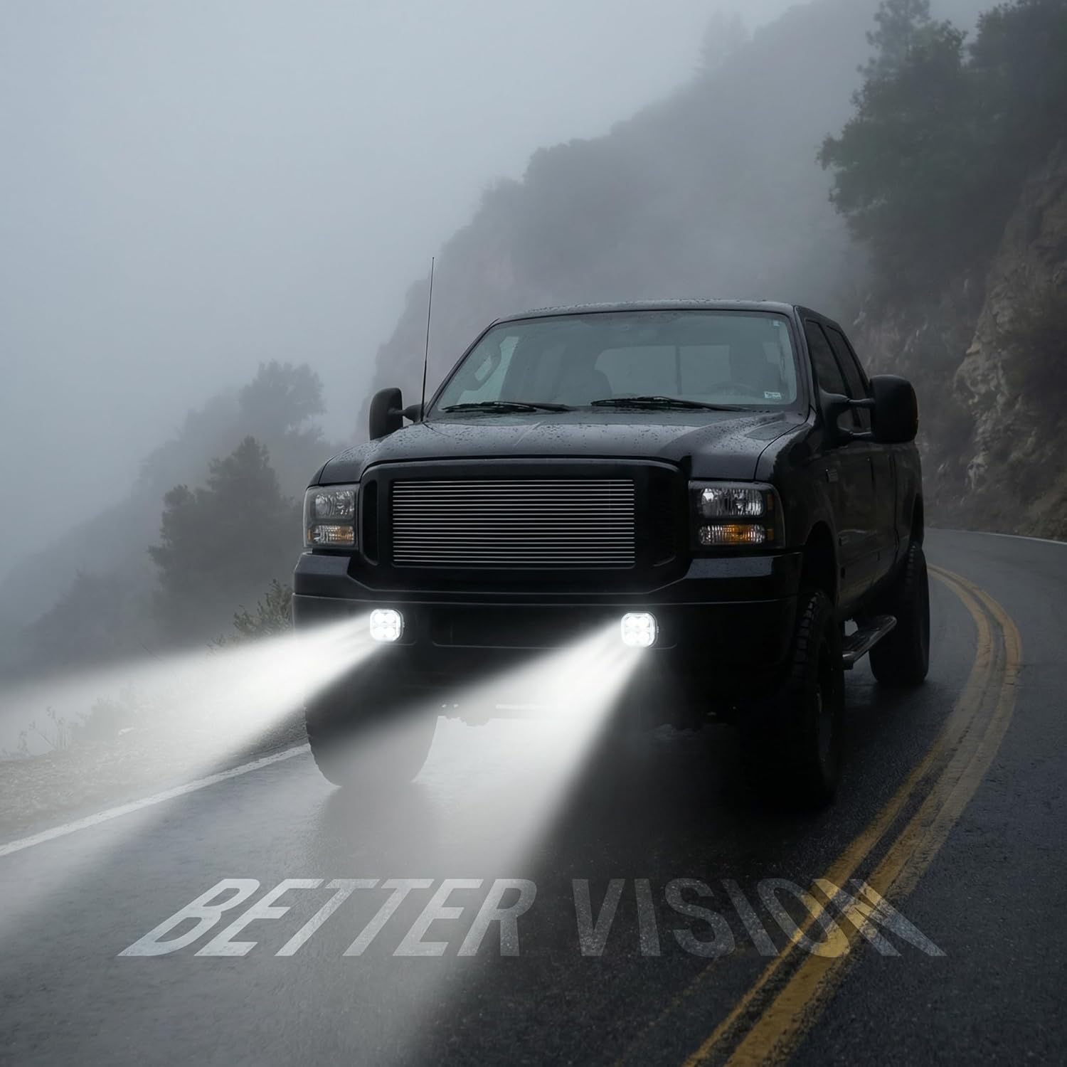 LED Fog Light with Daytime Running Lights - Fog Light Assembly for Ford F250 F350 F450 F550 Super Duty 2005 2006 2007 Driving Fog Lamps Plug & Play 2pcs