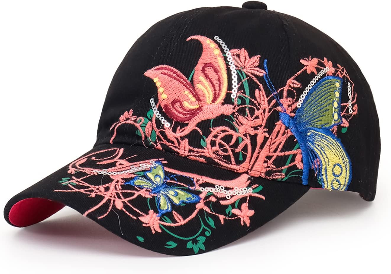 Trucker Hats California H Womens Hat Trendy Creativity Flowers Butterfly Sequins Embroidered Baseball Cap