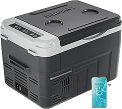 EUHOMY Kompressor Kühlbox 15L, Kühlbox Auto mit APP-Steuerung, -20℃~20℃, Tragbarer Kühlschrank 12/24V DC 100-240V AC, Tragbarer Gefrierschrank für Camping, Reisen, Boot, Dunkelgrau