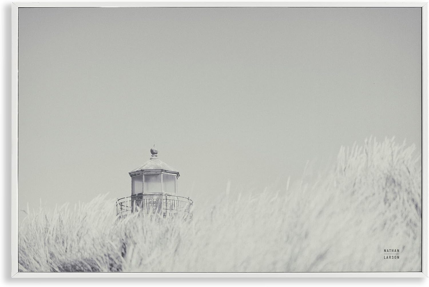 Stupell Industries Grey Lighthouse View Framed Giclee Art Design by Nathan Larson