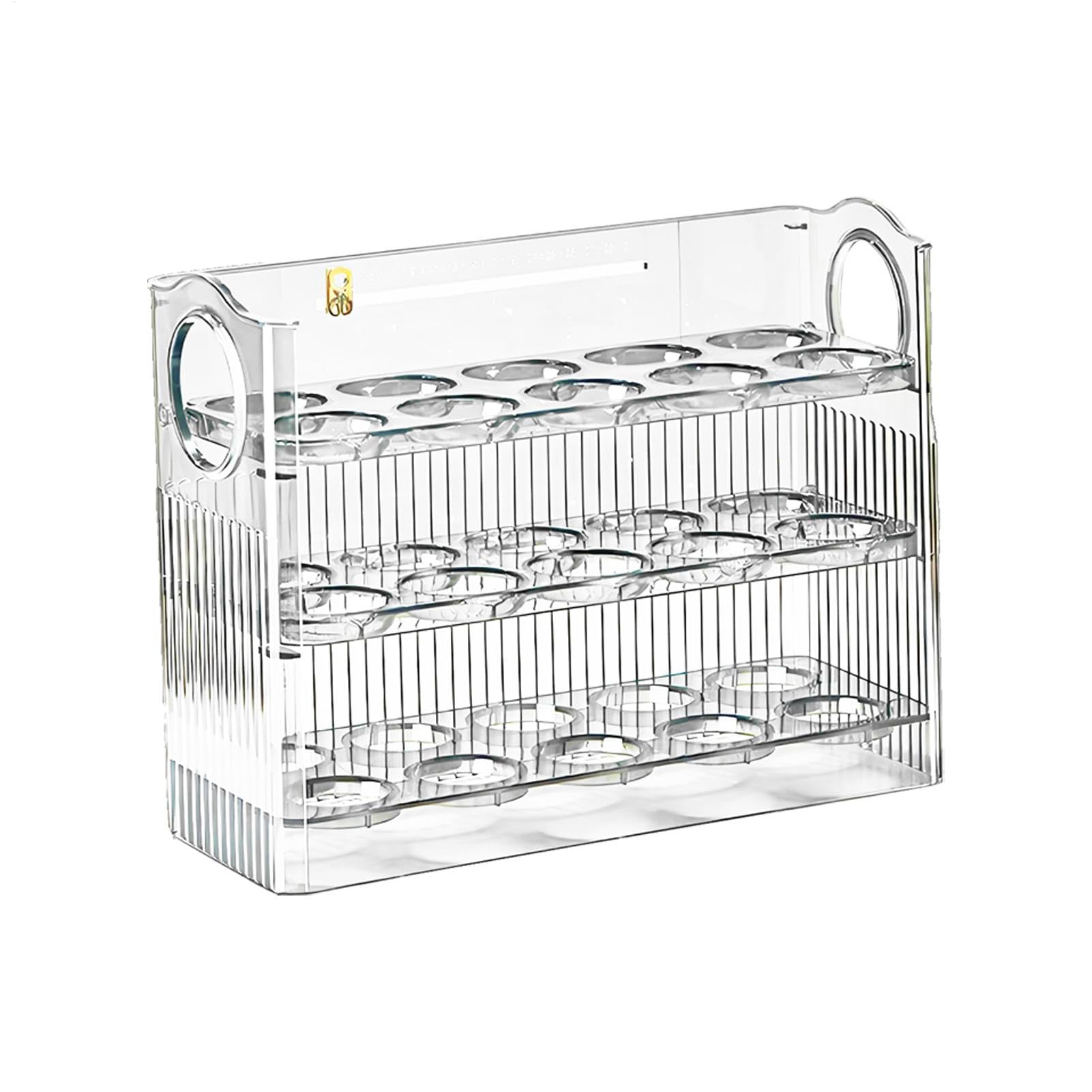 Huevera para refrigerador de 3 capas con control de fecha que evita roturas y optimiza espacio