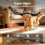 Smart Interactive Dog Toy Ball - Automatic Bouncing & Rolling, Chew-Resistant E-TPU Material, 3 Interactive Modes, IPX7 Waterproof, Smart Chase Pet Toy Ball for Medium and Large Dogs (Orange)
