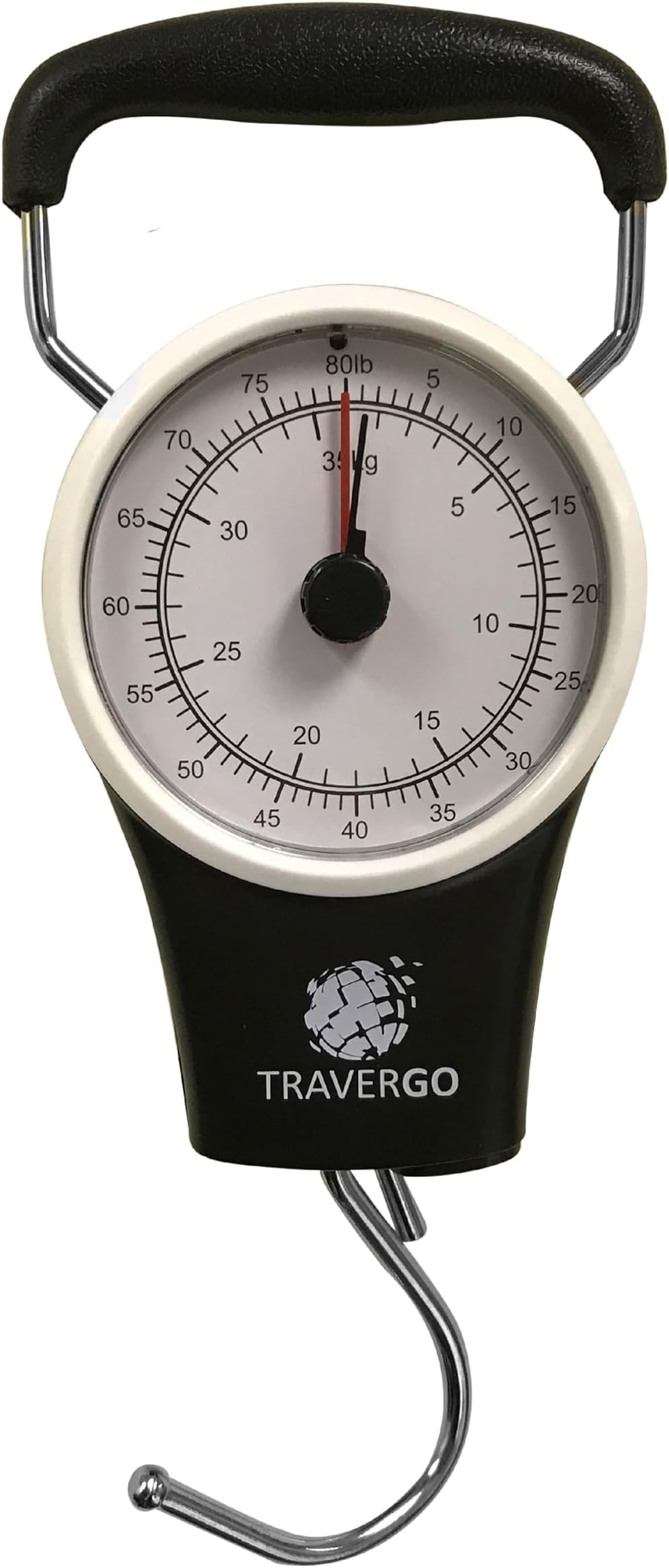 Go Green Power TR1300BK Travergo Analog Scale with Hook, Black (TR1300BK)