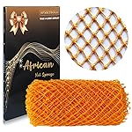 SPMKTBOZAI African Net Sponge Authentic, African Exfoliating Sponge Real African Net Black Owned, African Bath Sponge Back Scrubber, Body Exfoliator Shower Bath Accessories (Orange Color)
