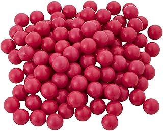 100 X 0.68 Cal Paintballs Reusable for Training, .68 Caliber Solid Nylon Paintball Ammo Projectile Seamless Reball for Self Denfense (3.6 Gram,Rhodamine)