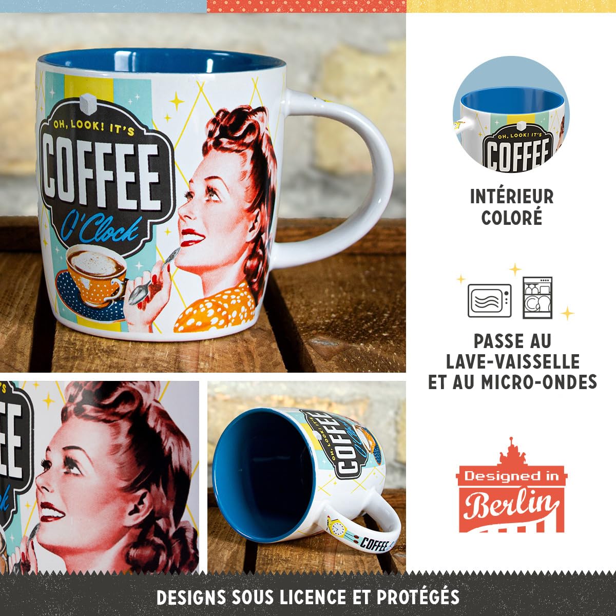 Nostalgic-Art Tasse à café rétro, USA – We Can do it – Idée de Cadeau pour des Personnes spéciales, en céramique, Design Vintage avec Citation, 330 ML Nostalgic-Art Tasse à café rétro, USA – We Can do it – Idée de Cadeau pour des Personnes spéciales, en céramique, Design Vintage avec Citation, 330 ML