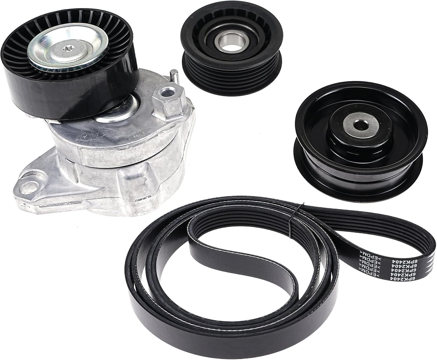 Engine Drive Belt Tensioner & Idler Pulley Belt Tensioner Kit Fit for Mercedes-Benz C230 C280 C300 C350 CLK350 E350 GL450 ML350 ML550 S550 SLK350 2005-2011.Replaces# 2722021419 2722000270 6pk2404