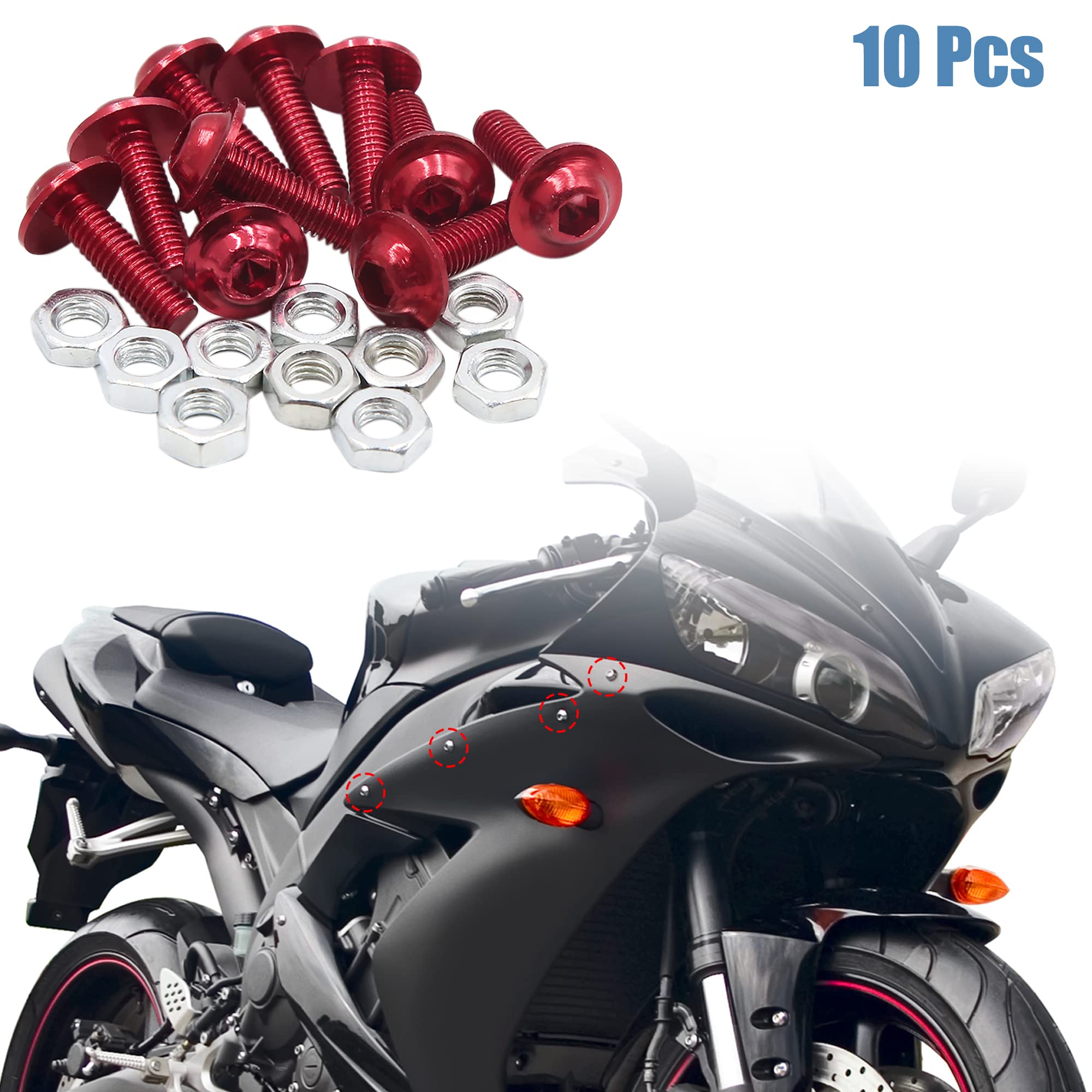 Amazon.com: uxcell 10pcs M6 Red Aluminum Alloy Hex Socket Head
