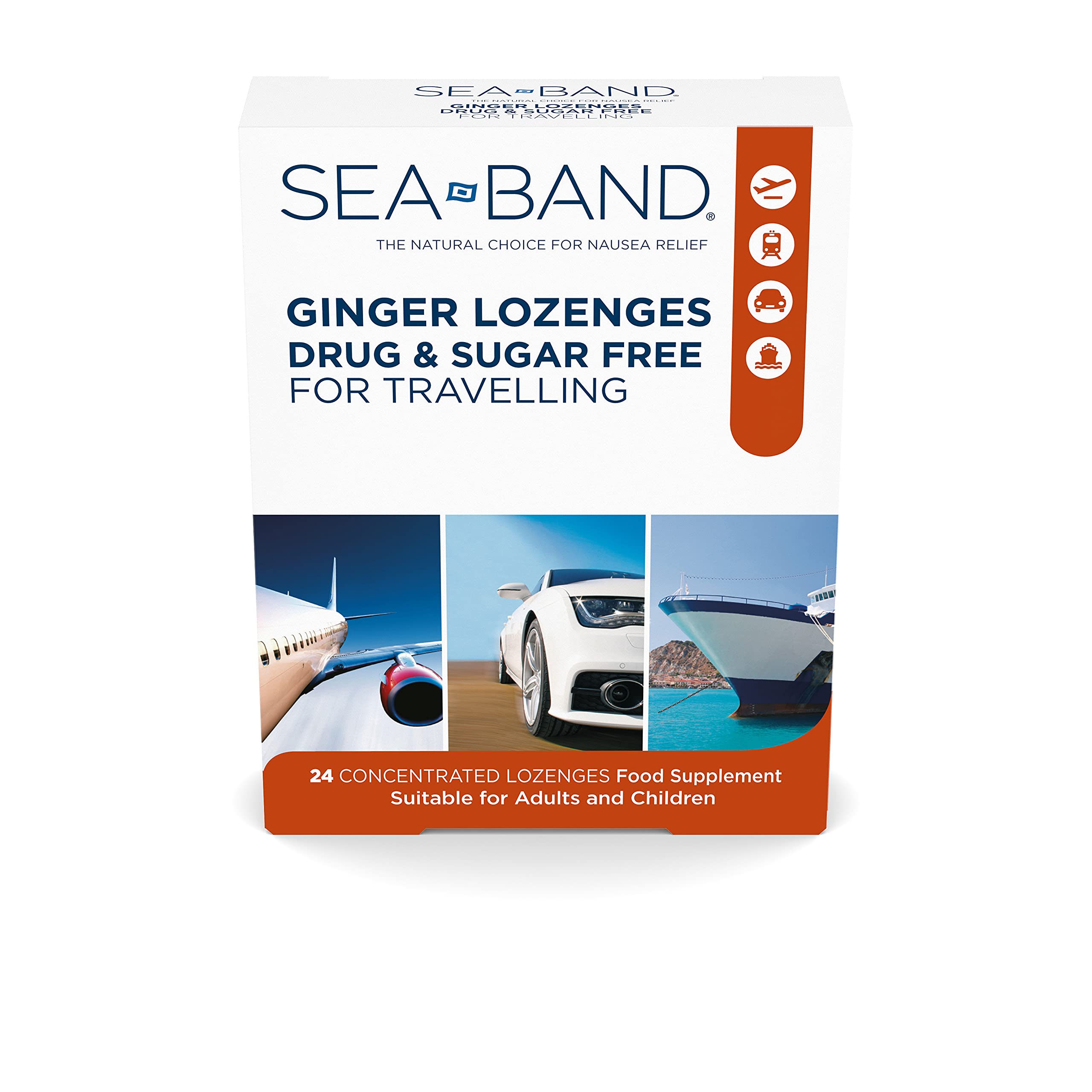 Buy SeaBand Ginger Lozenges for Travel ness Drug and Sugar Free 24