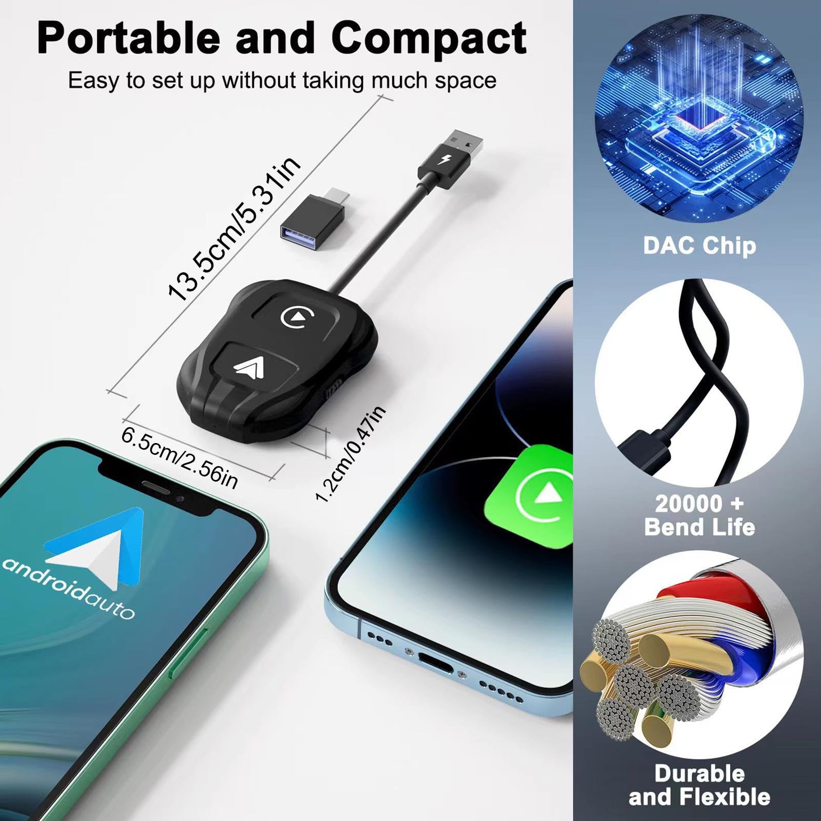 Transmisor inalámbrico de coche - Convierte cables en coche inalámbrico - Adaptador de coche Plug and Play - Control inalámbrico portátil para diferentes modelos