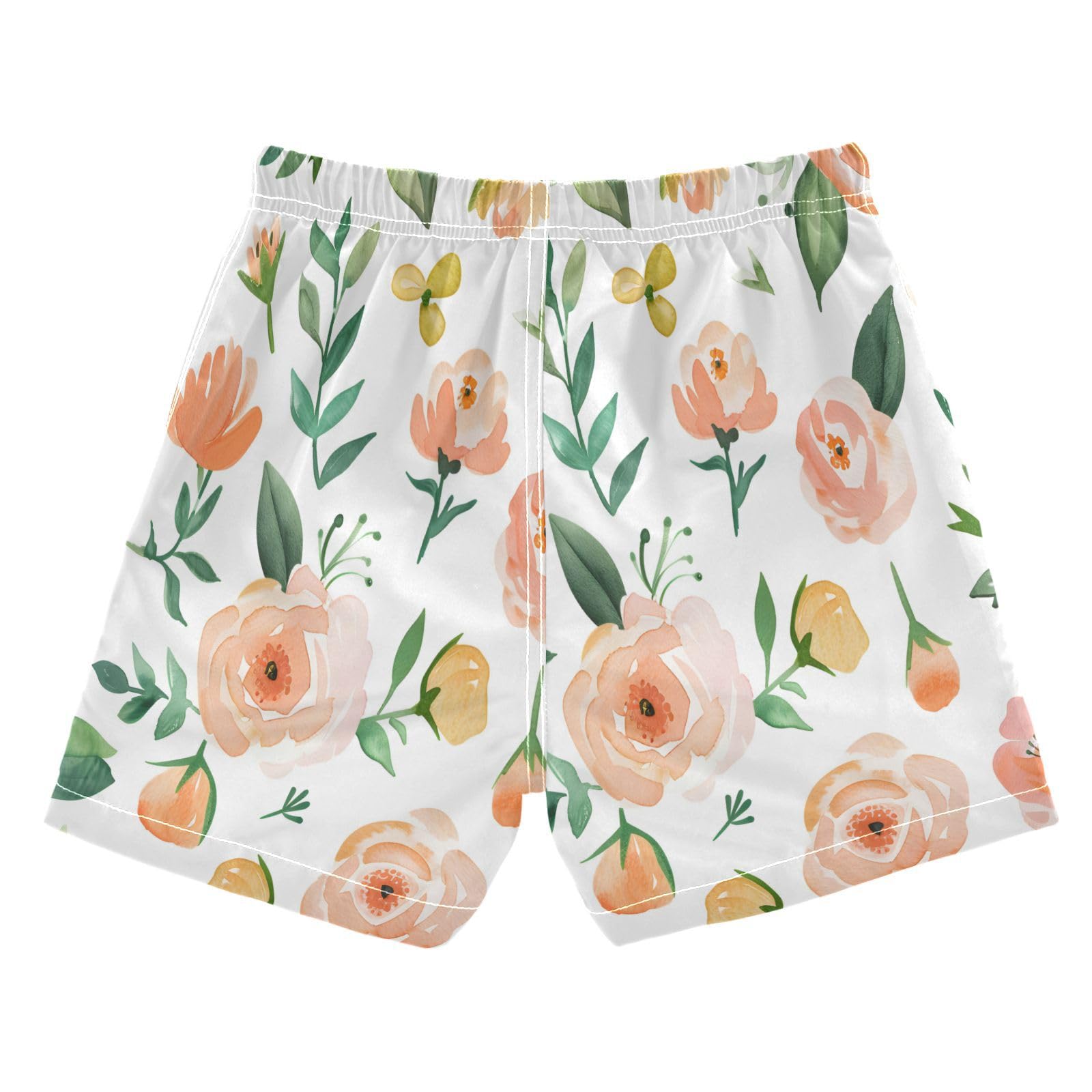 Boys Swim Trunks Toddler Swim Shorts Little Boys Swimwear Watercolor Floral Bathing Suit Swimsuit Multi