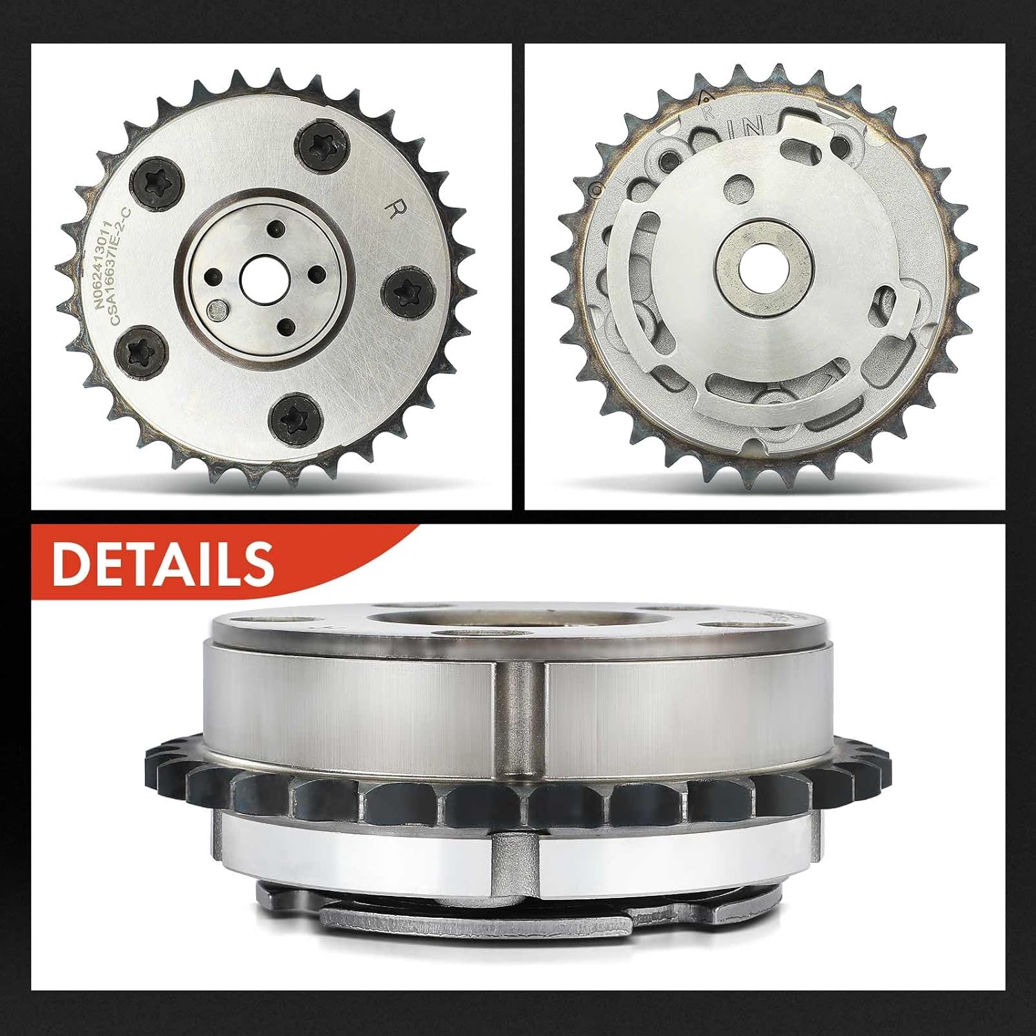 A-Premium 2PCS Intake and Exhaust Variable Valve Timing (VVT) Sprocket Gear Camshaft Adjuster Compatible with Buick LaCrosse 2005-2006, Rendezvous 2004-2006 & Cadillac SRX CTS 2004-2006, STS 2005-2006