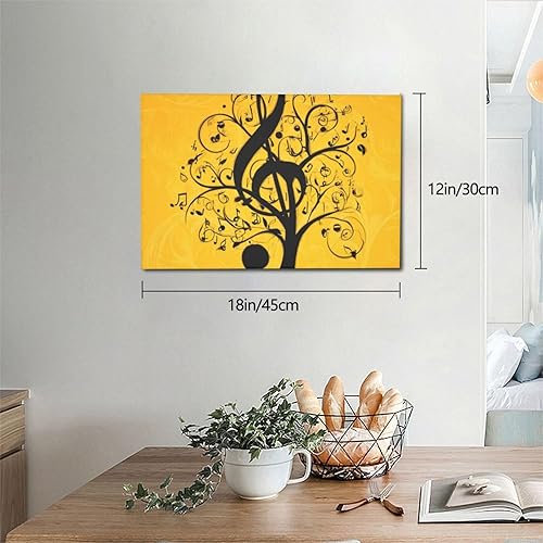 Miniatura 2 de Arte de pared para sala de estar, decoración de pared, cuadro de notas musicales, lienzos, pintura, pósteres retro de granja, pintura estética