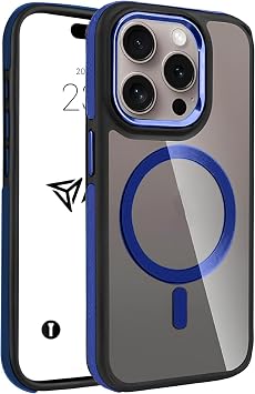 Babilden iPhone 14 Pro İçin Kılıf MagSafe ile Uyumlu Askeri Sınıfta Koruma Sararma Önleyici Çizilmeye Dirençli Sırt Manyetik Telefon Kılıfı (Koyu Lacivert)