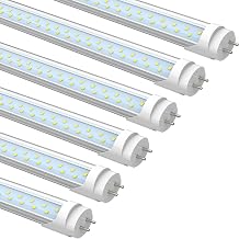 JESLED 4FT T8 LED Type A+B Tube Light Bulbs, 24W 3200LM 5000K Plug and Play | Ballast Bypass, T12 LED Replacement for Flourescent Tubes, Dual-end Power, Warehouse Shop Lights, ETL Listed, Clear 6Pack