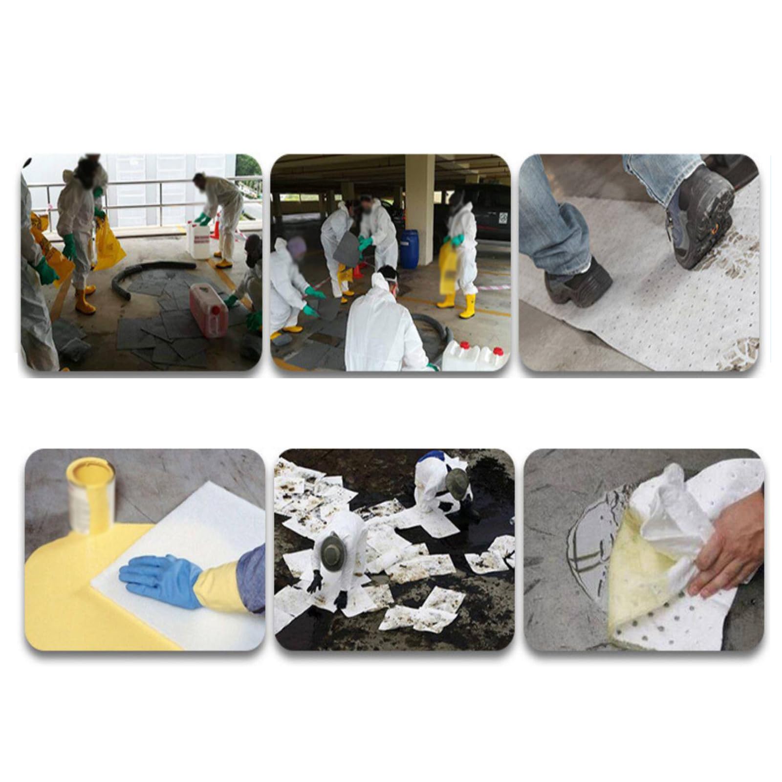 Panni Assorbenti per Olio,Cuscinetti Assorbenti per Olio,Tappetino per Perdite D'Olio,Tappetini Assorbenti Liquidi Industriali,Tamponi Assorbenti per Fuoriuscite