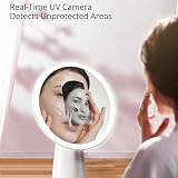 Kamera UV do Testu Filtra Przeciwsłonecznego, UV Mirror Suncreen z światłem, 7,6 -calowe Doładowanie Lusterka Próżności do Podróży