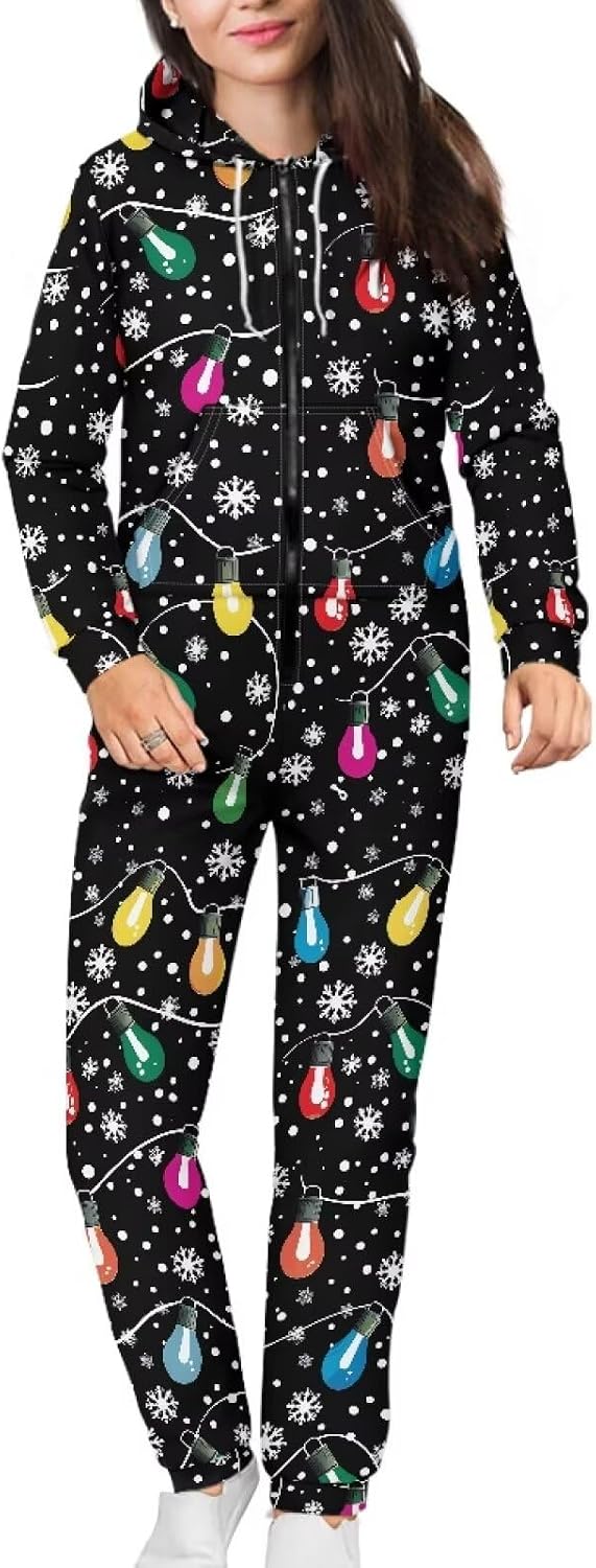 Loose Fit Unisex Adult Onesie Pajamas, One Piece Costume Sleepwear Homewear, Novelty One-Piece Pajamas