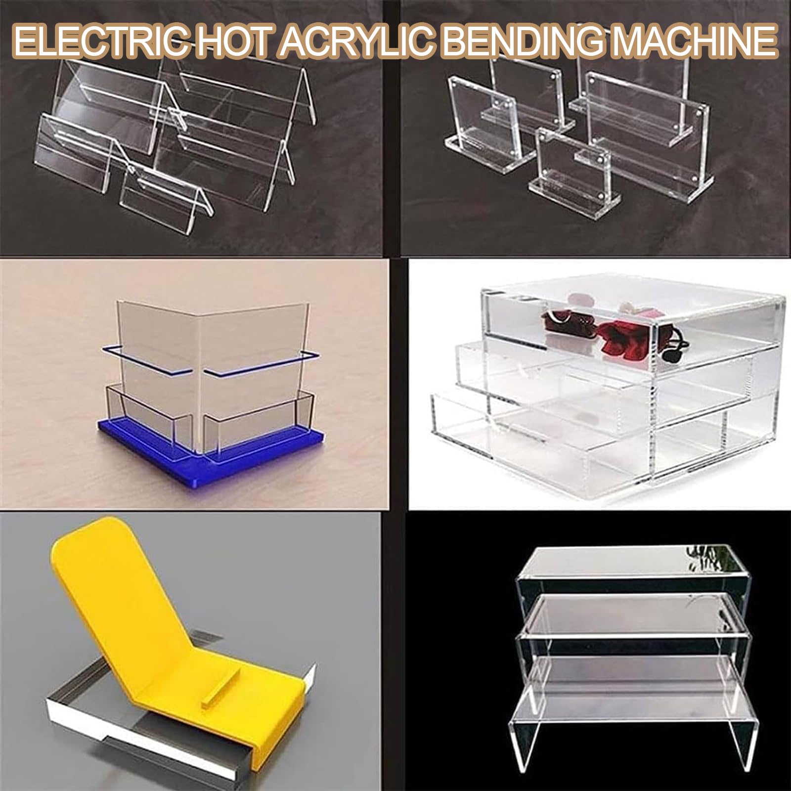 Dobladora eléctrica de acrílico caliente, temperatura ajustable, para 1-6 mm de grosor, con soporte y ángulo, para hacer carteles y decoración