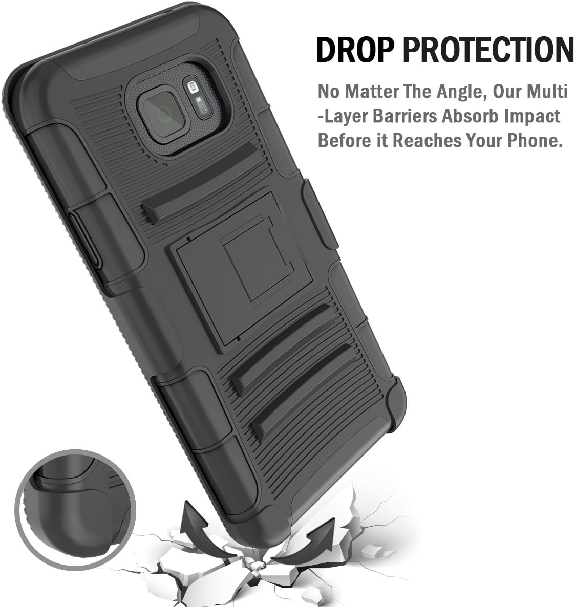 Galaxy S7 Active Case, TILL [Knight Armor] Heavy Duty Rugged Holster Resilient Armor Case [Belt Swivel Clip][Kickstand] Combo Cover Shell for Samsung Galaxy S VII Active SM-G890 G891 [Black]
