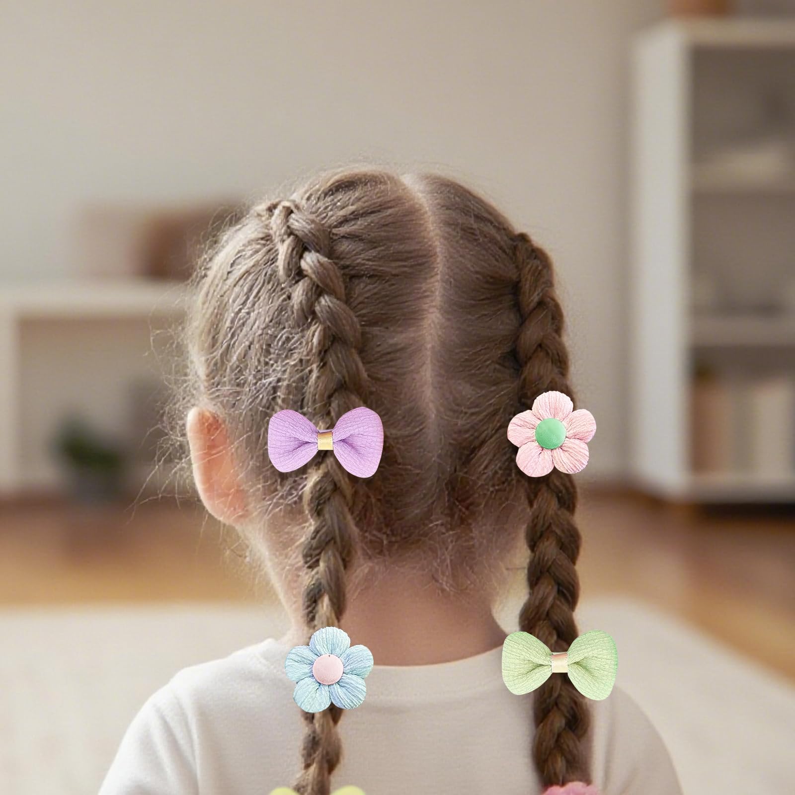 24 coleteros para bebé niña, coleteros con Flores, Lazos de Caramelo, coleteros elásticos para bebé niña